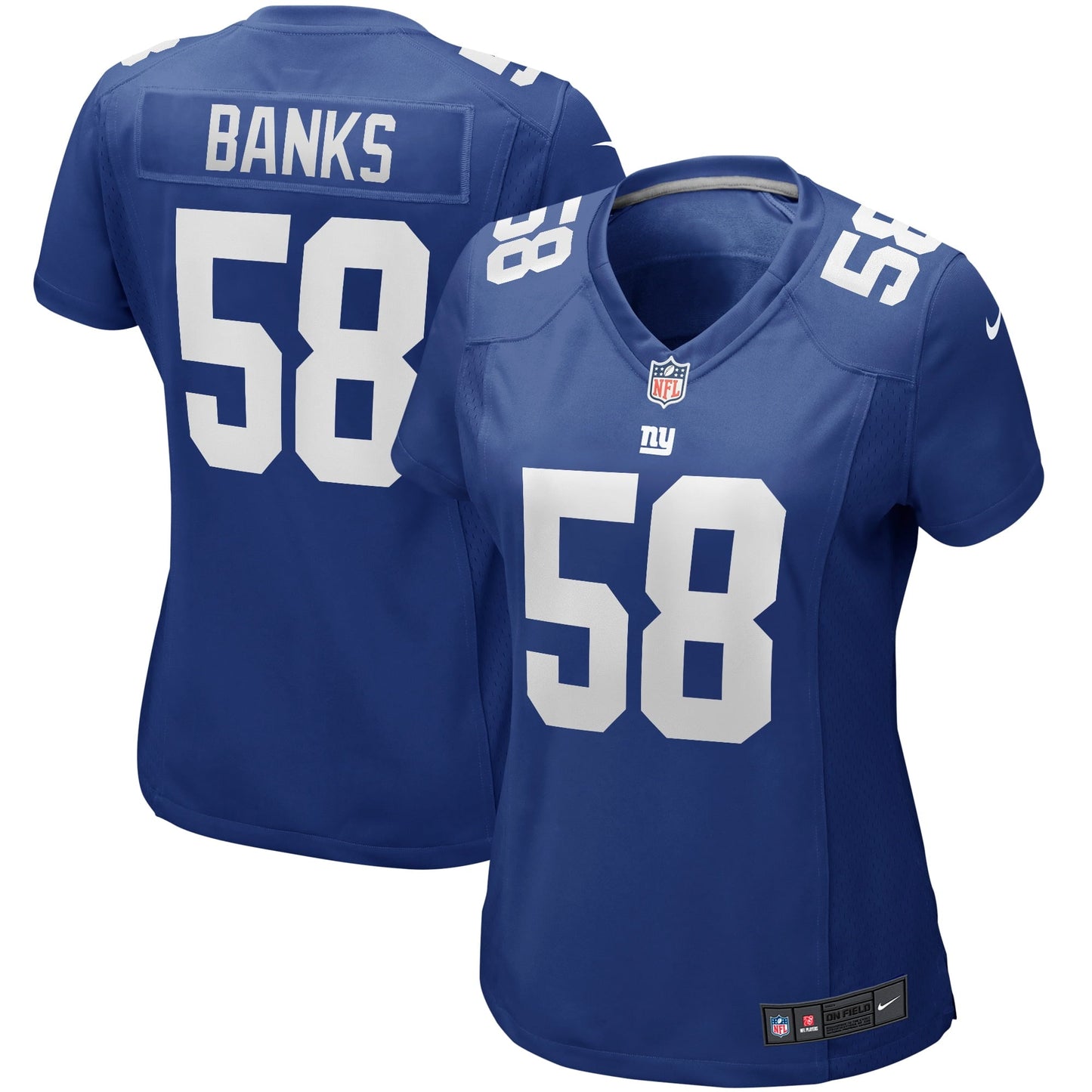 Women's Nike Carl Banks Royal New York Giants Game Retired Player Jersey
