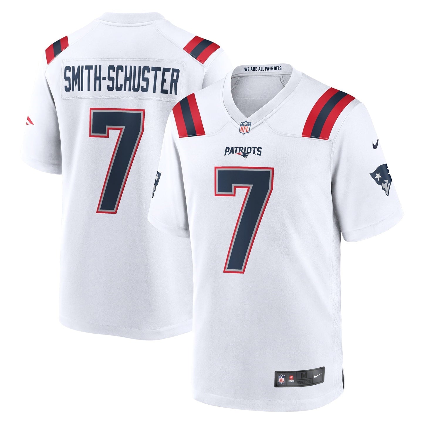 Men's Nike JuJu Smith-Schuster White New England Patriots Game Player Jersey