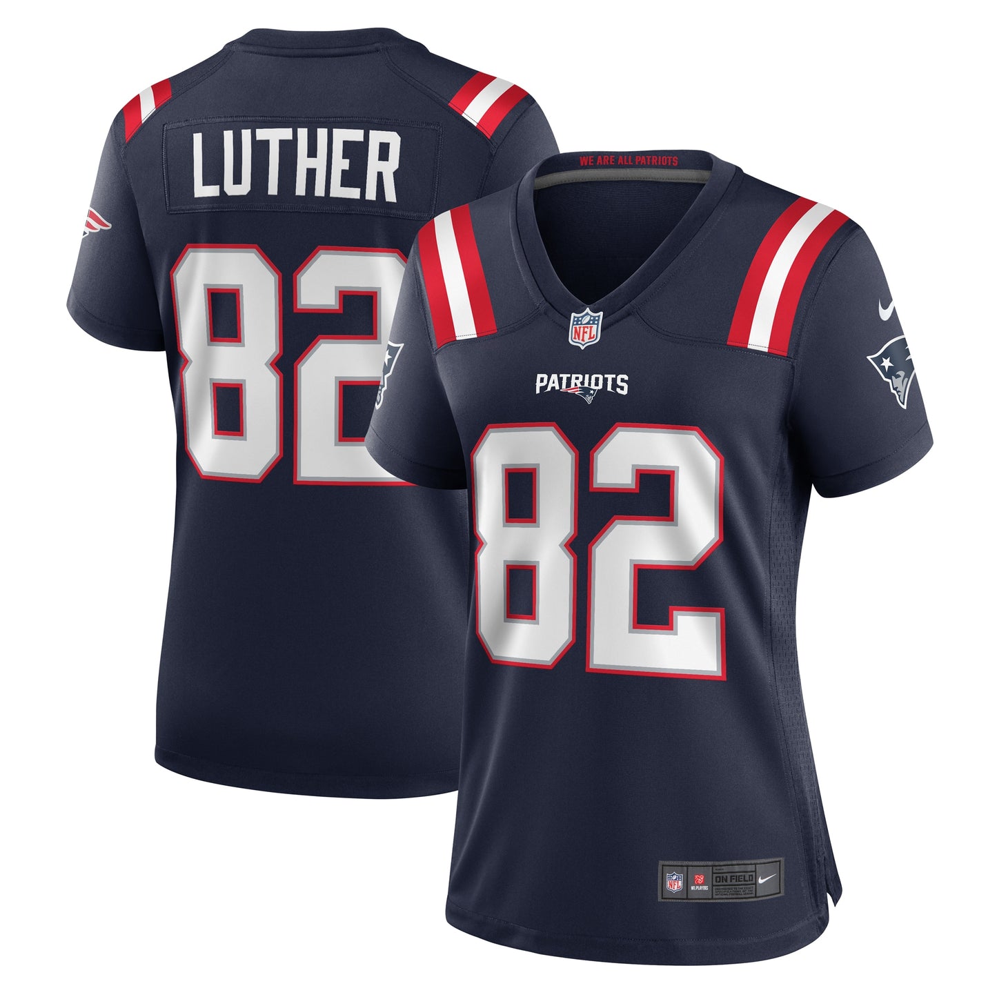 T.J. Luther New England Patriots Nike Women's Team Game Jersey -  Navy