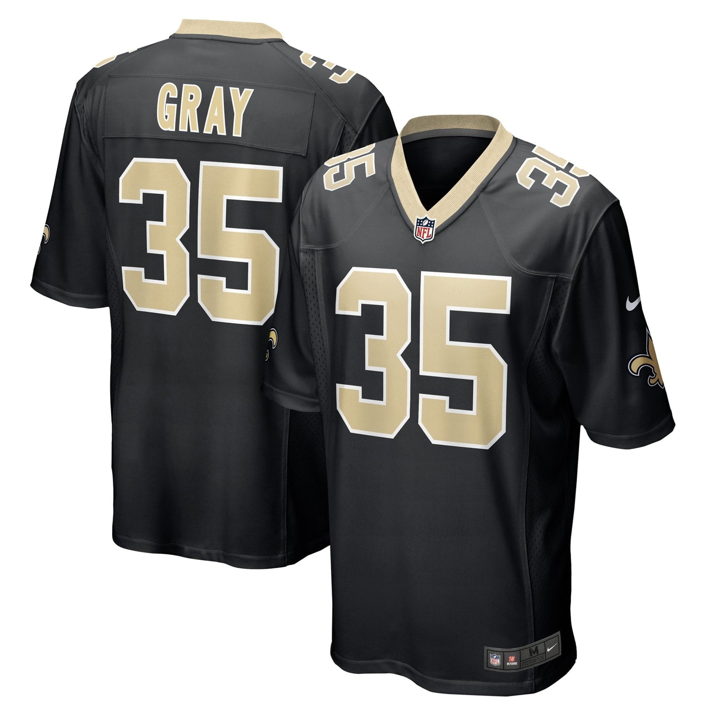 Men's Nike Vincent Gray Black New Orleans Saints Game Player Jersey