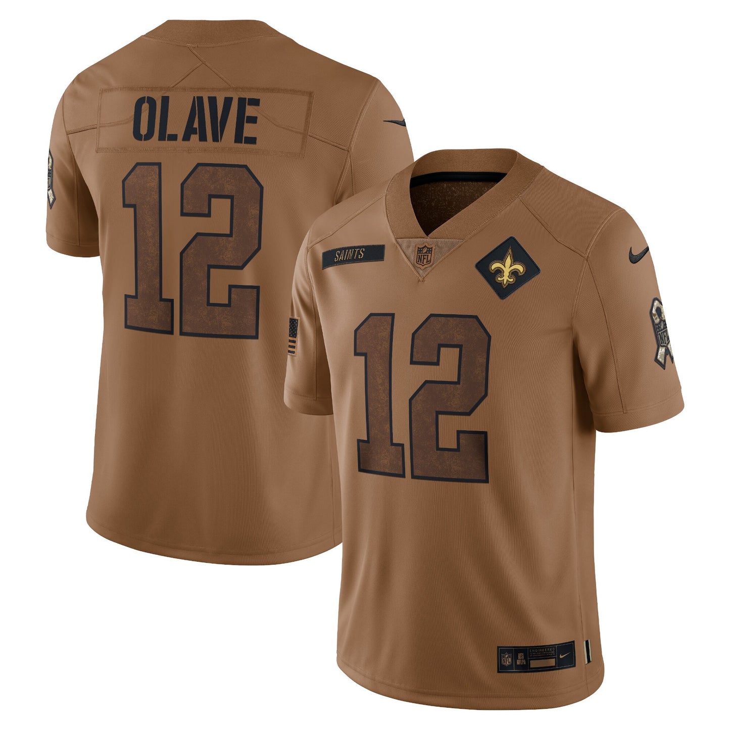 Chris Olave New Orleans Saints Nike 2023 Salute To Service Limited Jersey - Brown
