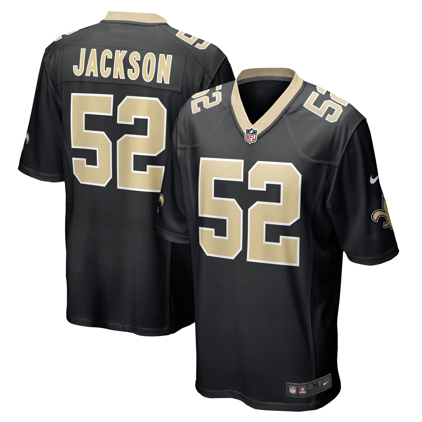 Men's Nike D'Marco Jackson Black New Orleans Saints Game Player Jersey