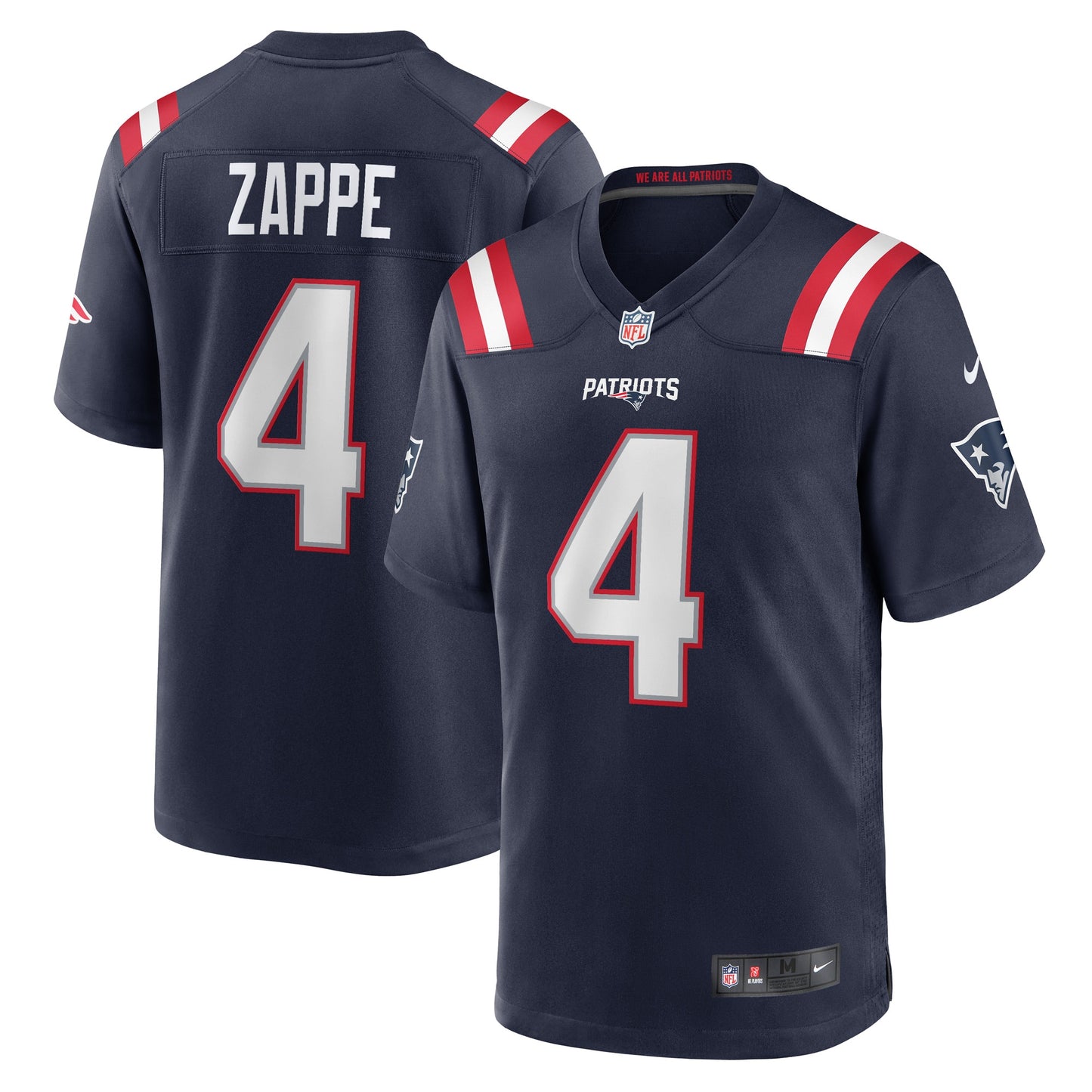 Bailey Zappe New England Patriots Nike Game Player Jersey - Navy