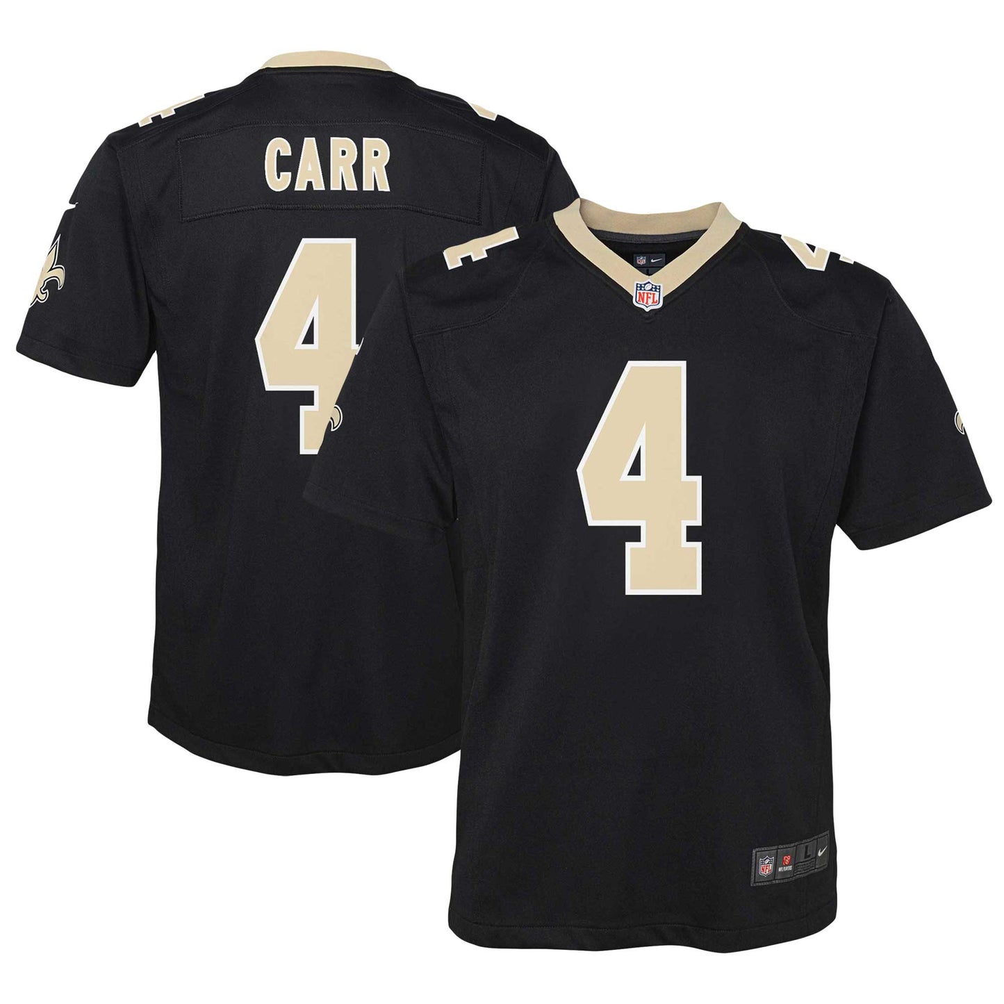 Derek Carr New Orleans Saints Nike Youth Game Jersey - Black